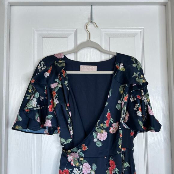 KEEPSAKE the Label For Me Romper Size Medium Floral Navy Blue Playsuit - Picture 4 of 7